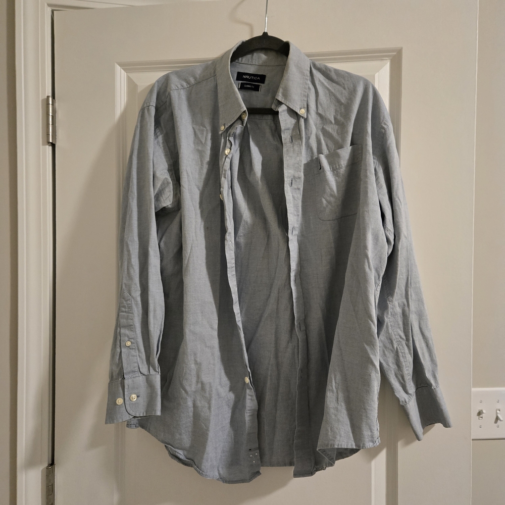 Nautica Men's Sky Blue Button Down Shirt